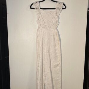 topshop floral embroidered eyelet cotton pinafore overalls backless jumpsuit